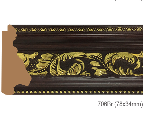 Thanh khung, phào (nẹp) làm khung tranh, khung hình mã 706BR